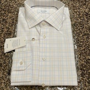 BRAND NEW-Eton Contemporary Fit- Size 17/43 plaid type pattern